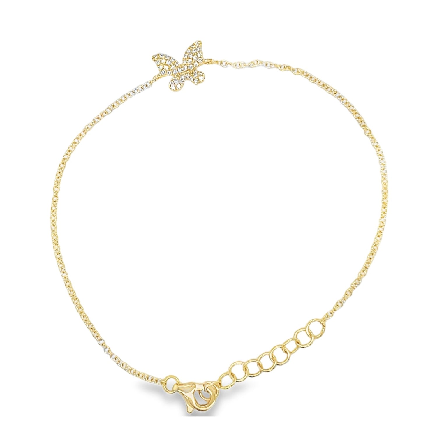 Jai's 14K Yellow Gold Diamond Butterfly Bracelet