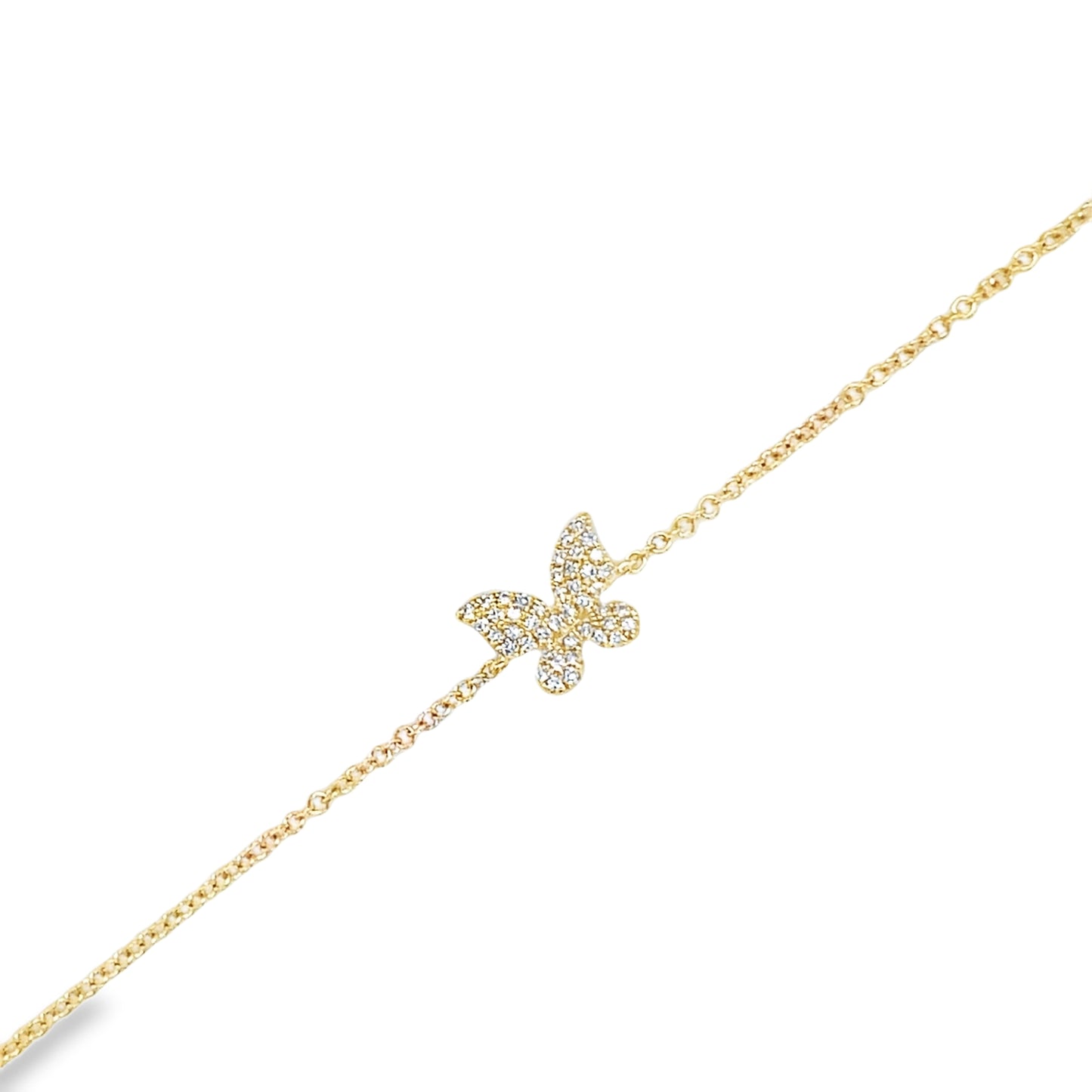 Jai's 14K Yellow Gold Diamond Butterfly Bracelet