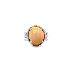 Jai's 14K White Gold Conch Pearl Three-banded Ring
