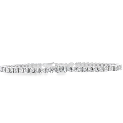 Jai's 14K White Gold 1-carat Princess-cut Diamond Tennis Bracelet