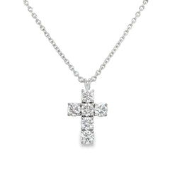Hans Krieger's 18K White Gold Diamond Cross Necklace