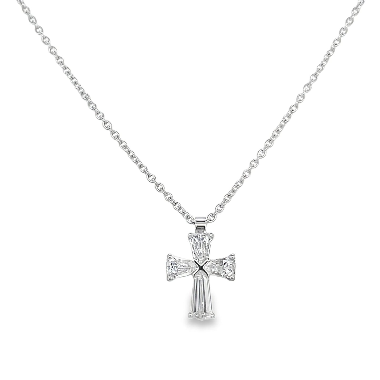 Hans Krieger's 18K White Gold Diamond Cross Necklace