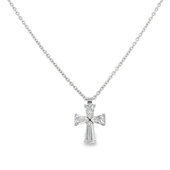 Hans Krieger's 18K White Gold Diamond Cross Necklace
