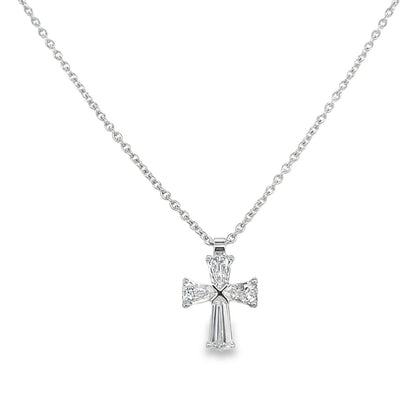 Hans Krieger's 18K White Gold Diamond Cross Necklace