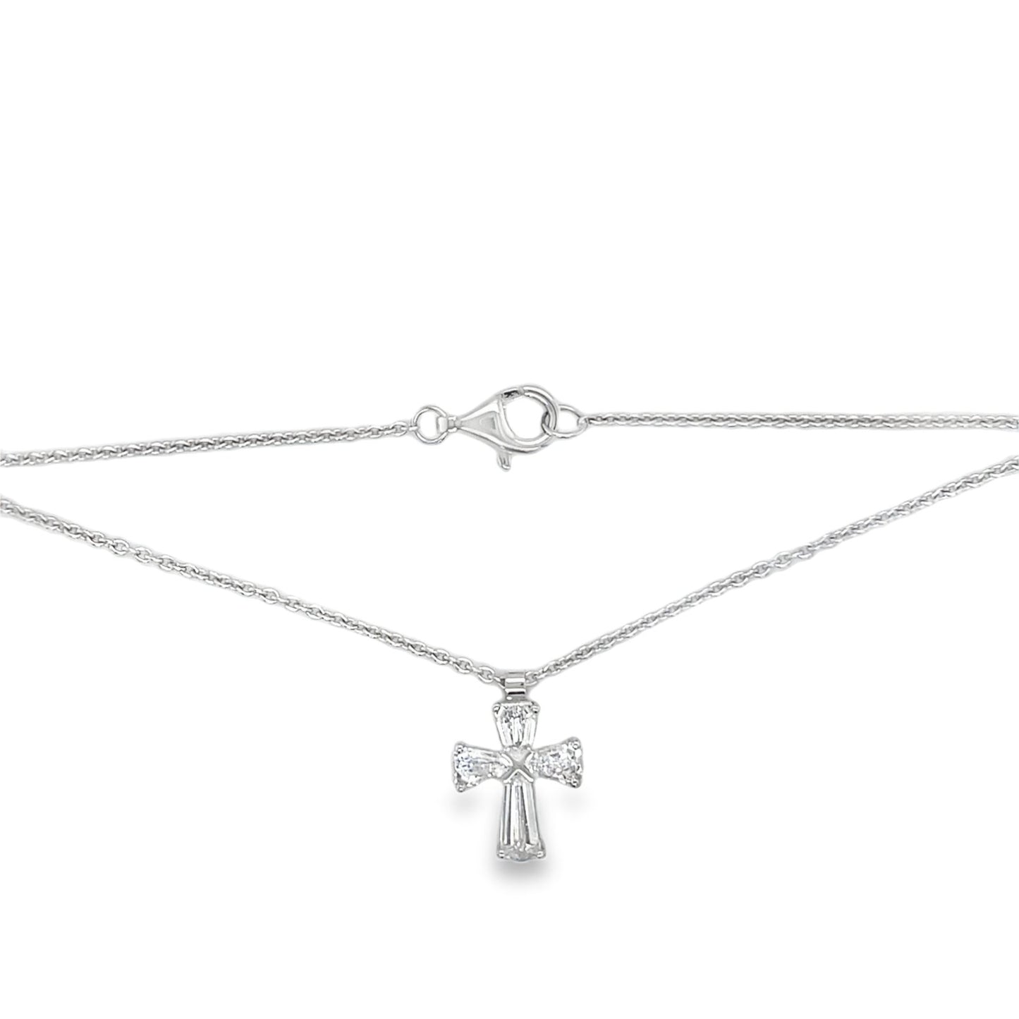 Hans Krieger's 18K White Gold Diamond Cross Necklace