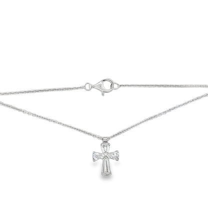 Hans Krieger's 18K White Gold Diamond Cross Necklace
