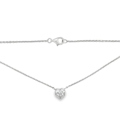 Hans Krieger's 18K White Gold Solitaire Heart-shaped Diamond Necklace