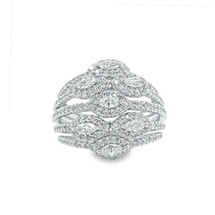 Jai's 18K White Gold Five-row Diamond Ring