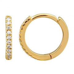 Jai's 14K Yellow Gold 10MM Diamond Huggies