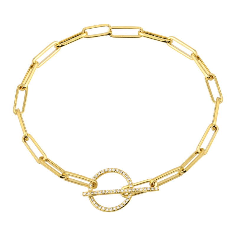 Jai's 14K Yellow Gold Diamond Paperclip Chain Bracelet