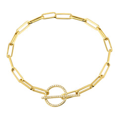 Jai's 14K Yellow Gold Diamond Paperclip Chain Bracelet