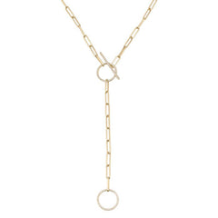 Jai's 14K Yellow Gold Diamond Paperclip Lariat Chain