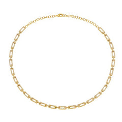 Jai's 14K Yellow Gold Pave Diamond Link Necklace