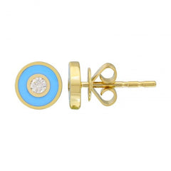 Jai's 14K Yellow Gold Blue-accented Diamond Studs