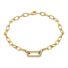 Jai's 14K Yellow Gold Diamond Cable Chain Bracelet