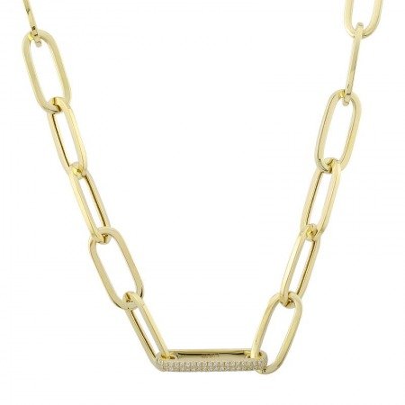 Jai's 14K Yellow Gold Diamond Paperclip Chain