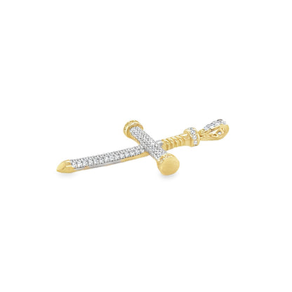 Jai's 14K Yellow Gold Sparkling Cross Pendant