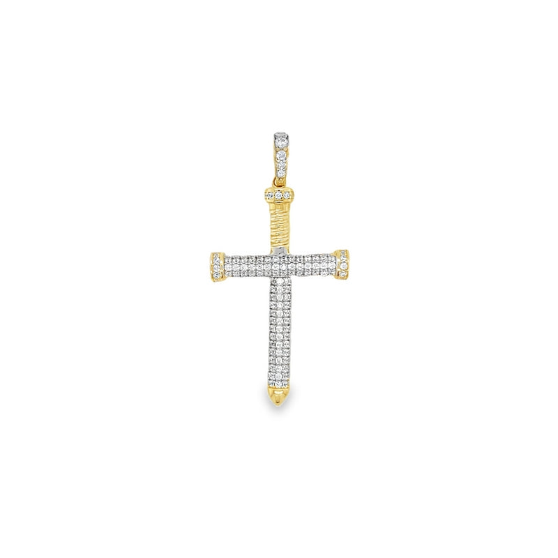 Jai's 14K Yellow Gold Sparkling Cross Pendant
