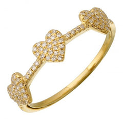 Jai's 14K Yellow Gold Pave Diamond Heart Ring