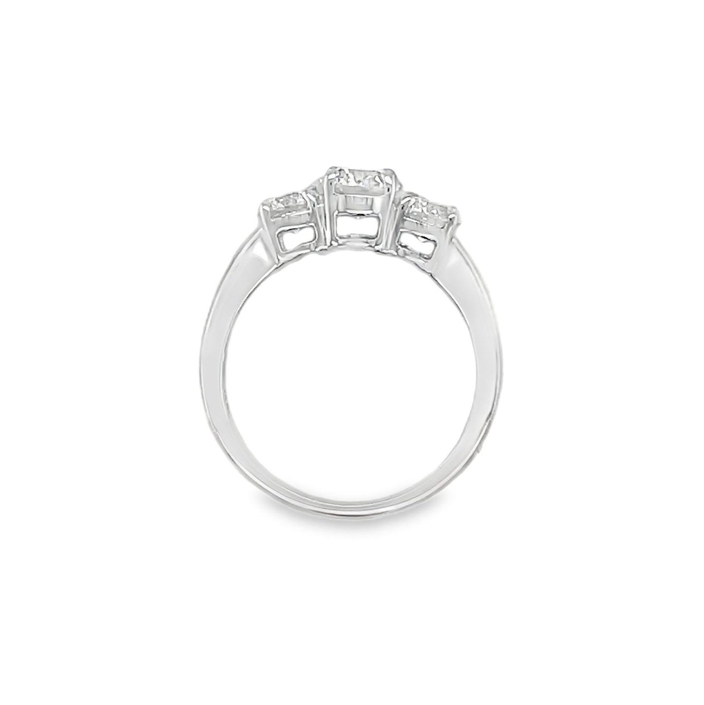 Jai's 14K White Gold Tri-stone Diamond Ring