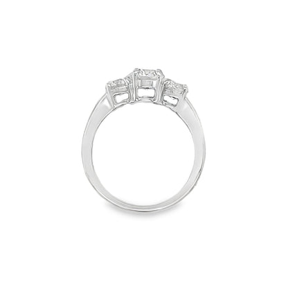 Jai's 14K White Gold Tri-stone Diamond Ring