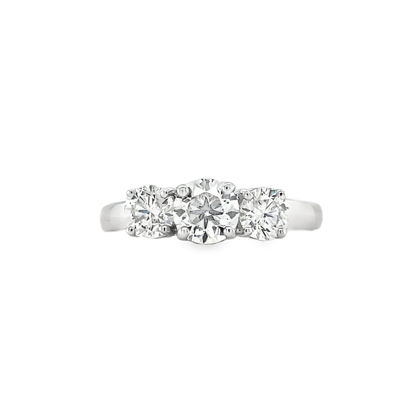 Jai's 14K White Gold Tri-stone Diamond Ring