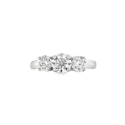 Jai's 14K White Gold Tri-stone Diamond Ring