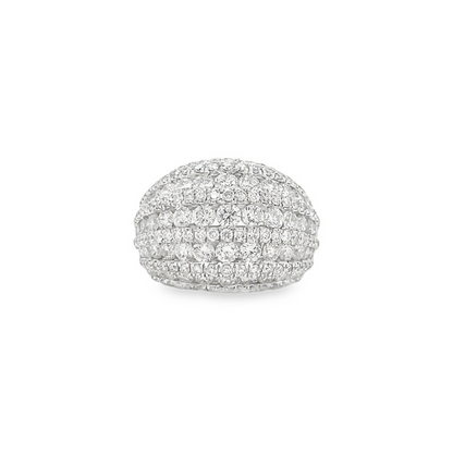 Jai's 18K White Gold Domed Pave Diamond Ring