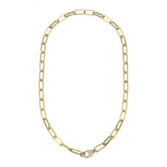 Jai's 14K Yellow Gold Paperclip Chain with Diamond Pave Clasp
