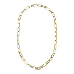 Jai's 14K Yellow Gold Paperclip Chain with Diamond Pave Clasp