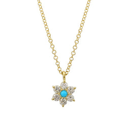Jai's 14K Yellow Gold Turquoise & Diamond Floral Necklace