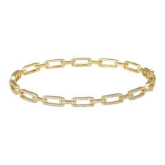 Jai's 14K Yellow Gold Pave Diamond Link Bangle
