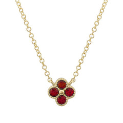 Jai's 14K Yellow Gold Floral Ruby Necklace