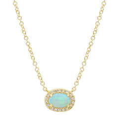 Jai's 14K Yellow Gold Opal & Diamond Necklace