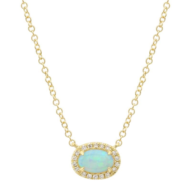 Jai's 14K Yellow Gold Diamond & Opal Necklace