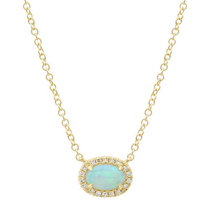 Jai's 14K Yellow Gold Diamond & Opal Necklace