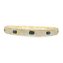 Jai's 14K Yellow Gold Sapphire & Pave Diamond Bangle