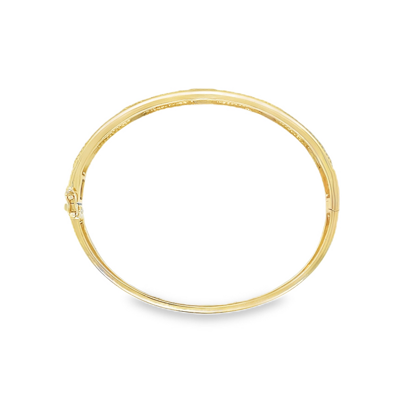 Jai's 14K Yellow Gold Sapphire & Pave Diamond Bangle