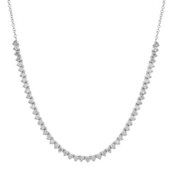 Jai's 14K White Gold Semi-pave Diamond Tennis Necklace