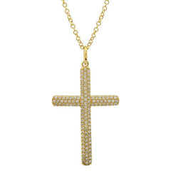 Jai's 14K Yellow Gold Diamond Pave Cross Necklace - 18"