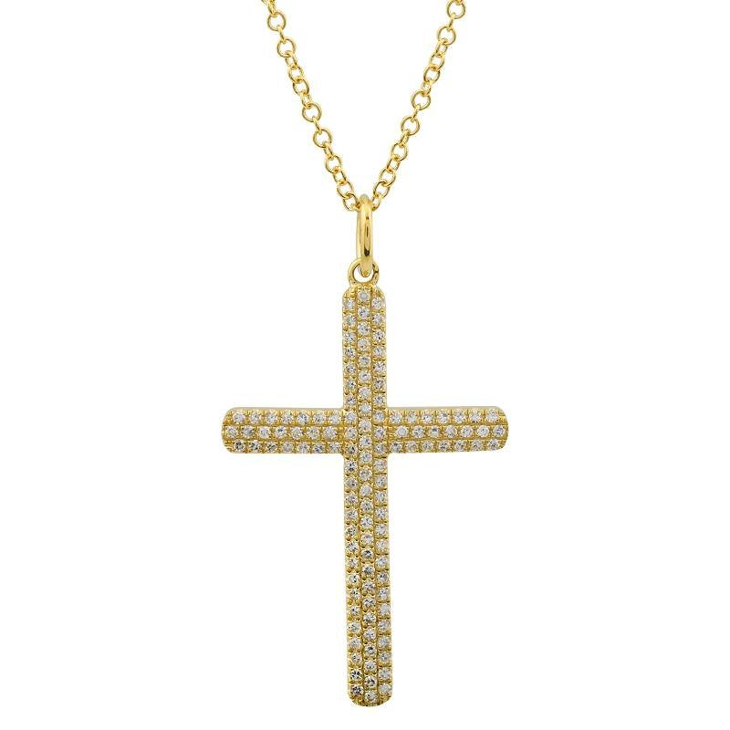 Jai's 14K Yellow Gold Diamond Pave Cross Necklace - 18"
