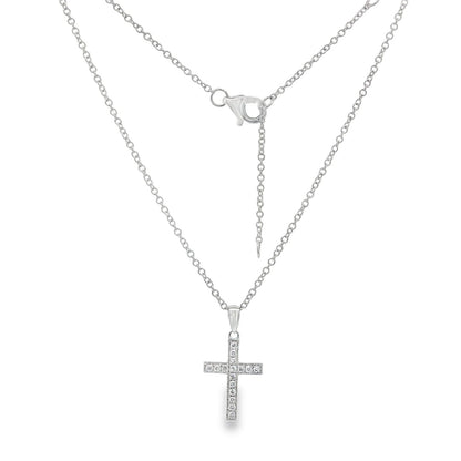 Jai's 14K White Gold Diamond Cross Necklace