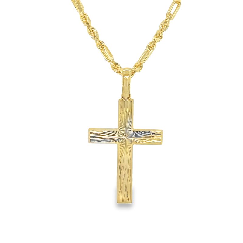 Jai's 14K Yellow Gold Converging Cross Pendant