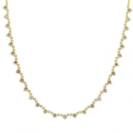 Jai's 14K Yellow Gold Semi-pave 2-carat Diamond Tennis Necklace