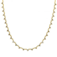 Jai's 14K Yellow Gold Semi-pave 2-carat Diamond Tennis Necklace
