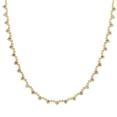 Jai's 14K Yellow Gold Semi-pave 2-carat Diamond Tennis Necklace