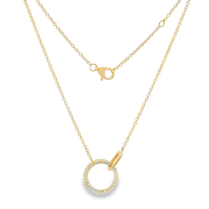 Jai's 14K Yellow Gold Diamond Circular Charm Necklace
