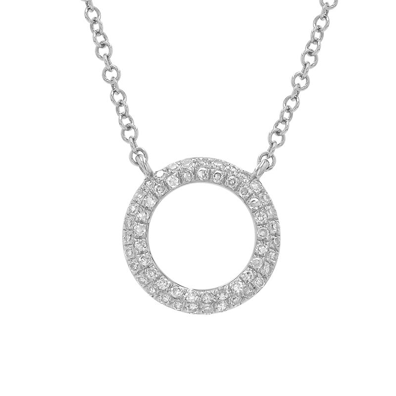 Jai's 14K Yellow Gold Diamond Circular Charm Necklace