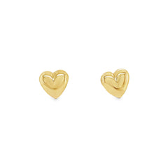 Jai's 14K Yellow Gold Puffed Heart Studs
