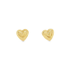Jai's 14K Yellow Gold Puffed Heart Studs
